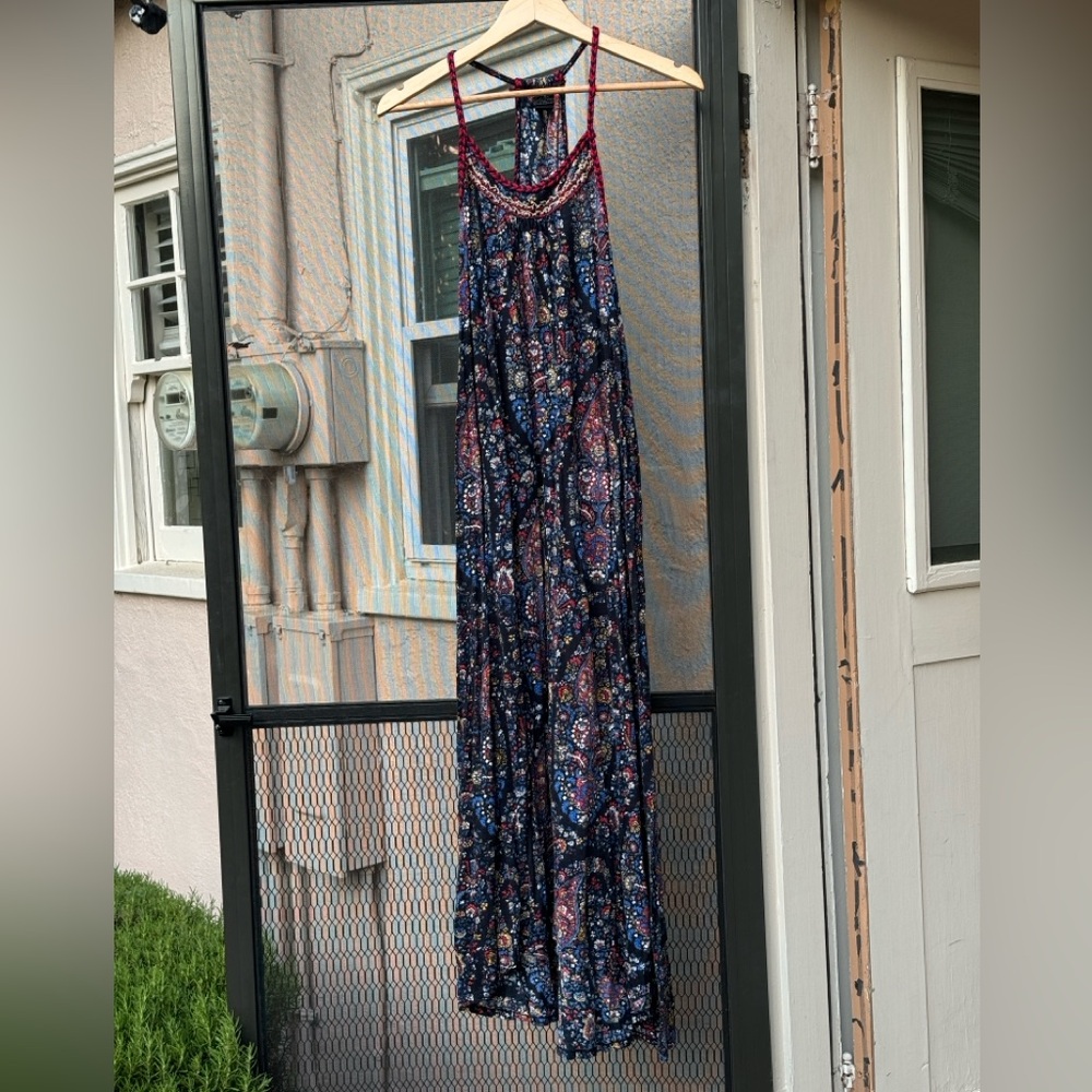 Lucky Brand Red and Blue Spaghetti Strap Sundress